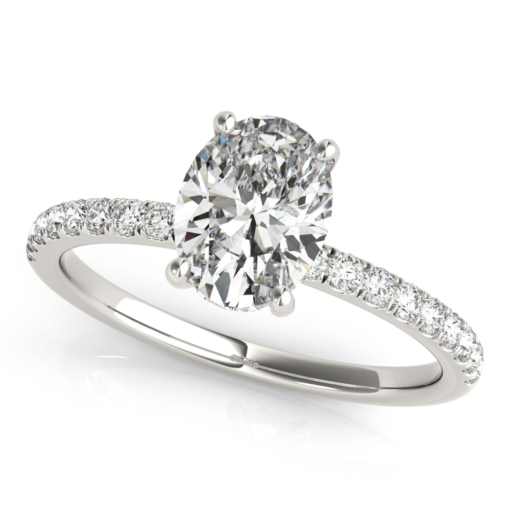 Oval Single Row Center Diamond Engagement Ring · 1.23 ct tw