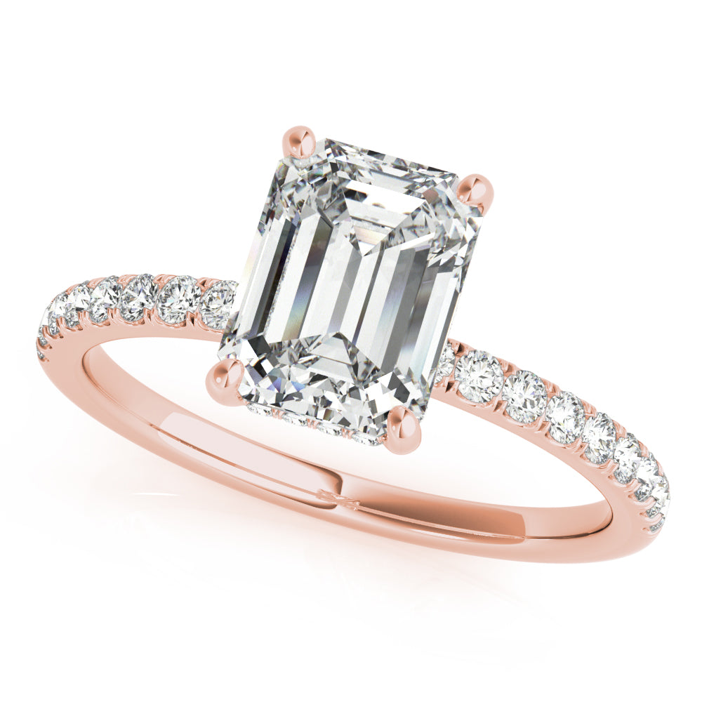 Emerald Single Row Cut Center Diamond Engagement Ring · 1.80 ct tw