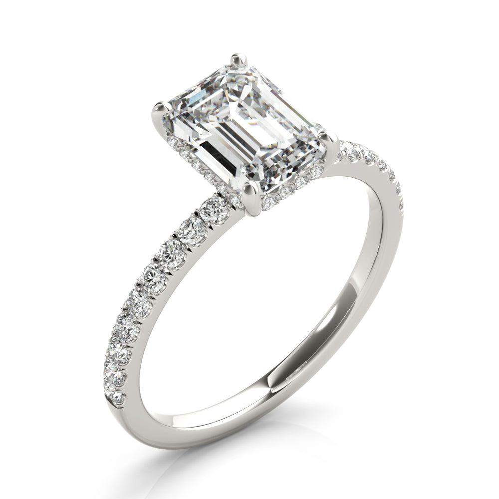 Emerald Single Row Cut Center Diamond Engagement Ring · 2.31 ct tw