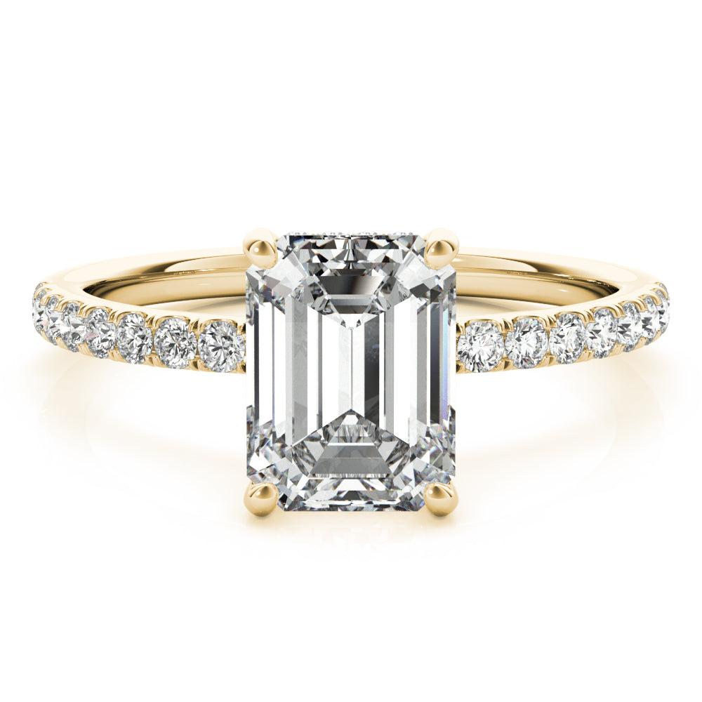 Emerald Single Row Cut Center Diamond Engagement Ring · 2.31 ct tw