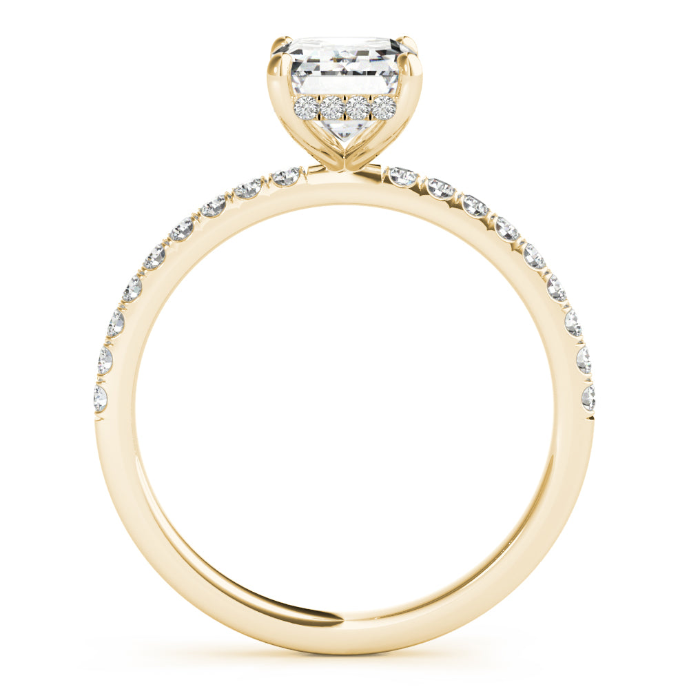 Emerald Single Row Cut Center Diamond Engagement Ring · 1.53 ct tw