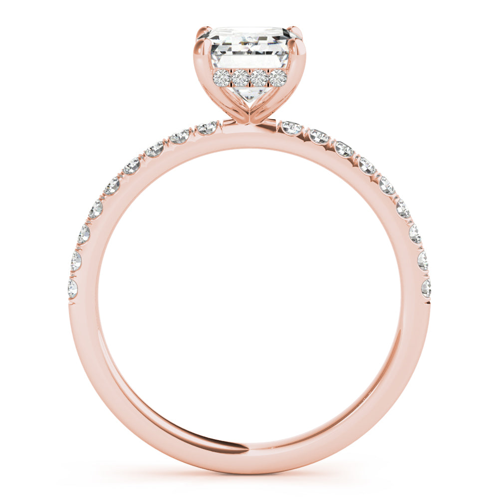 Emerald Single Row Cut Center Diamond Engagement Ring · 0.33 ct tw