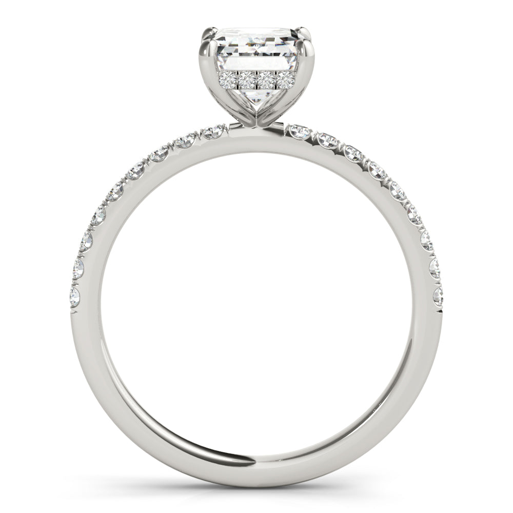 Emerald Single Row Cut Center Diamond Engagement Ring · 1.80 ct tw