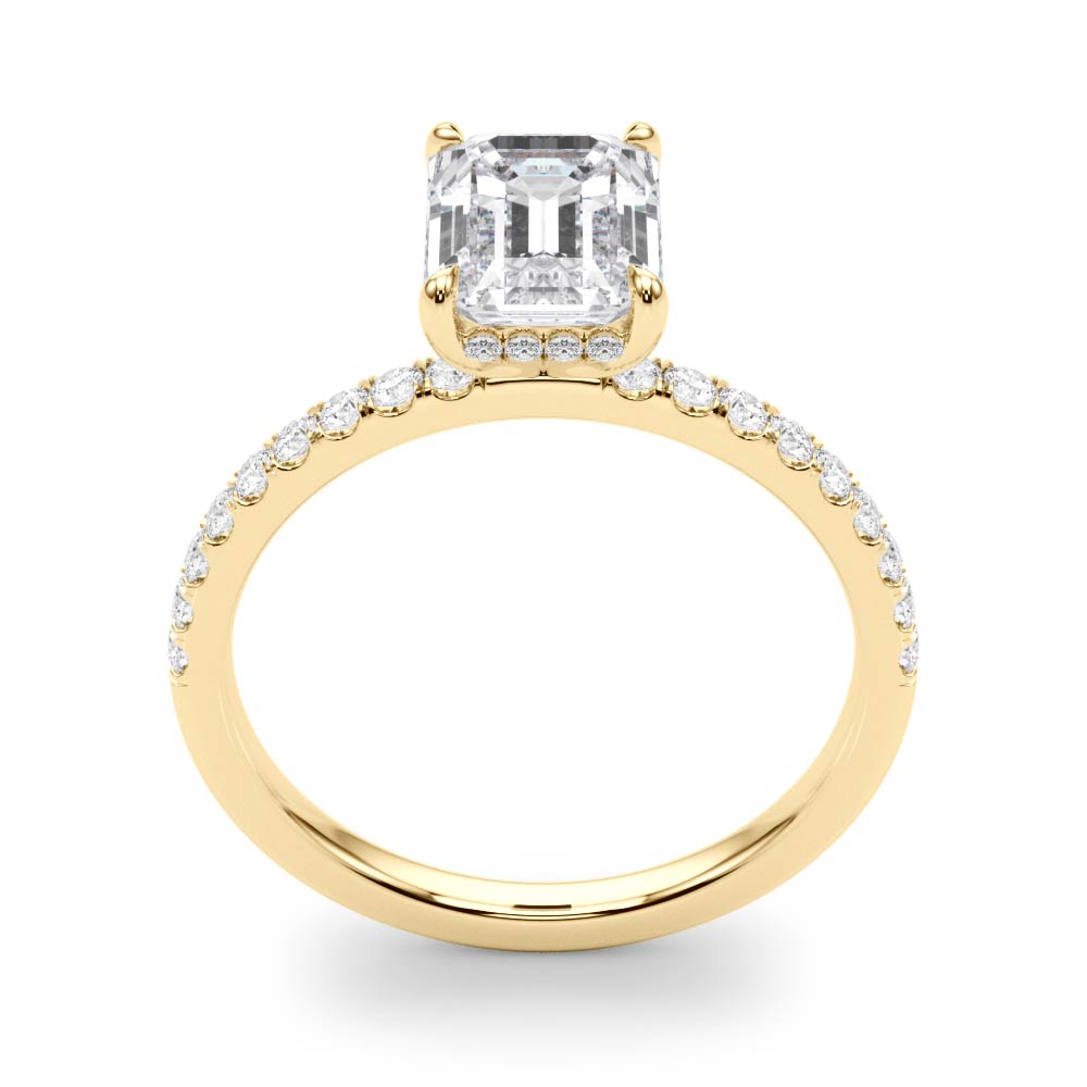 Emerald Single Row Cut Center Diamond Engagement Ring · 1.53 ct tw
