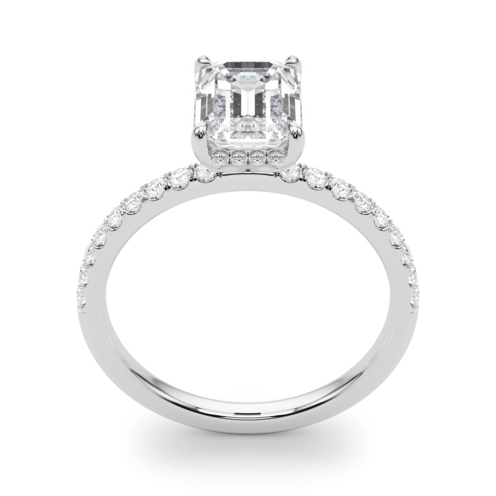 Emerald Single Row Cut Center Diamond Engagement Ring · 1.53 ct tw