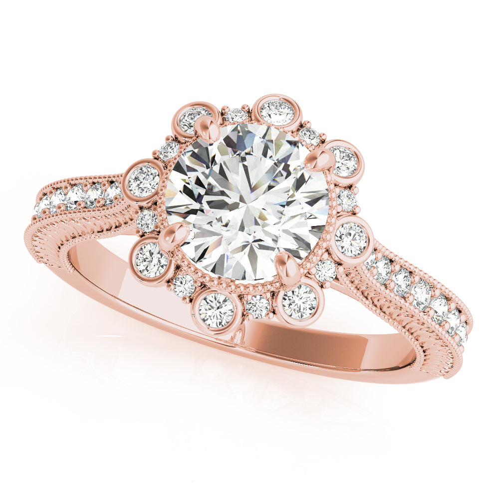 Round Halo Diamond Engagement Ring · 0.86 ct tw