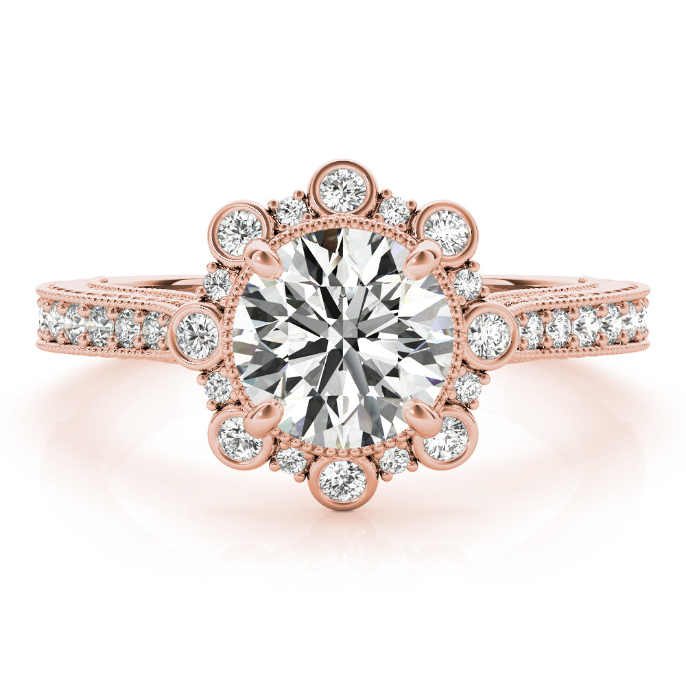 Round Halo Diamond Engagement Ring · 0.86 ct tw