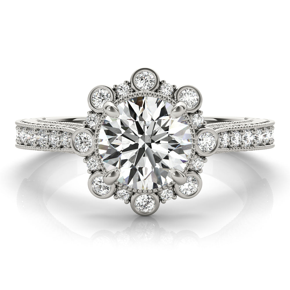 Round Halo Diamond Engagement Ring · 0.86 ct tw
