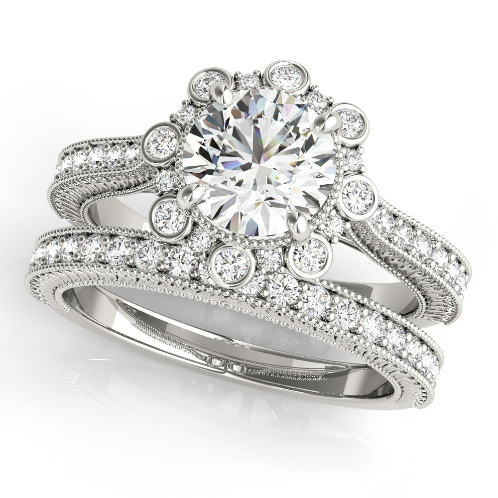 Round Halo Diamond Engagement Ring · 0.86 ct tw