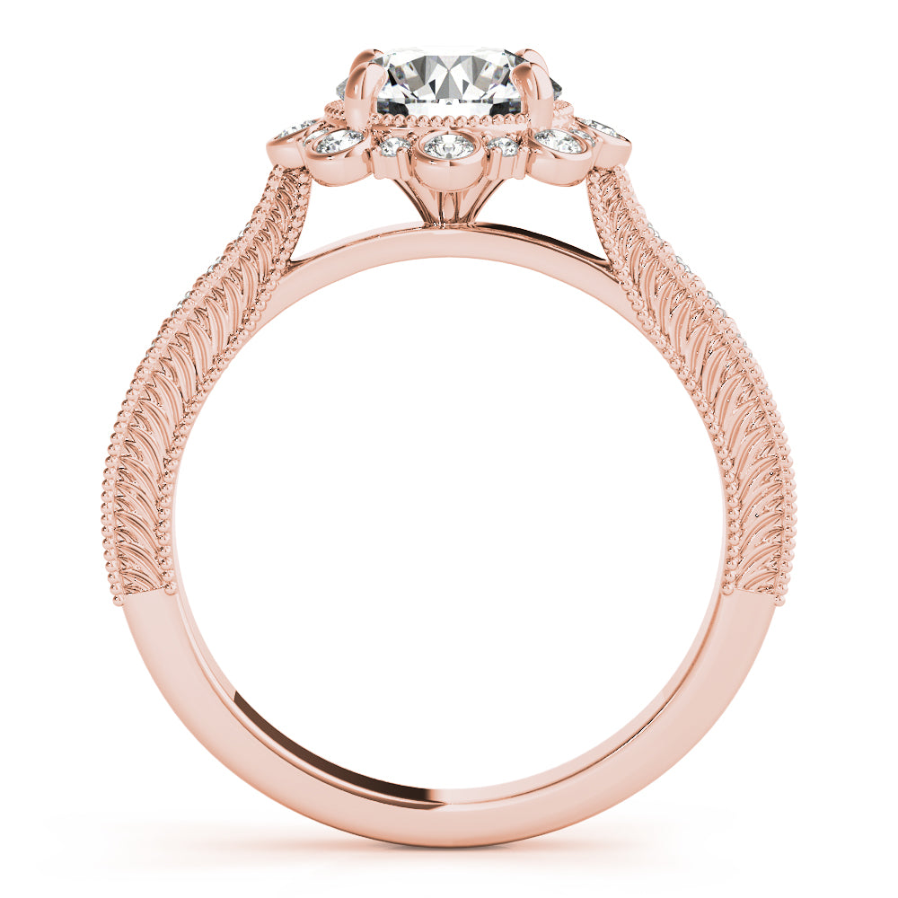 Round Halo Diamond Engagement Ring · 0.86 ct tw