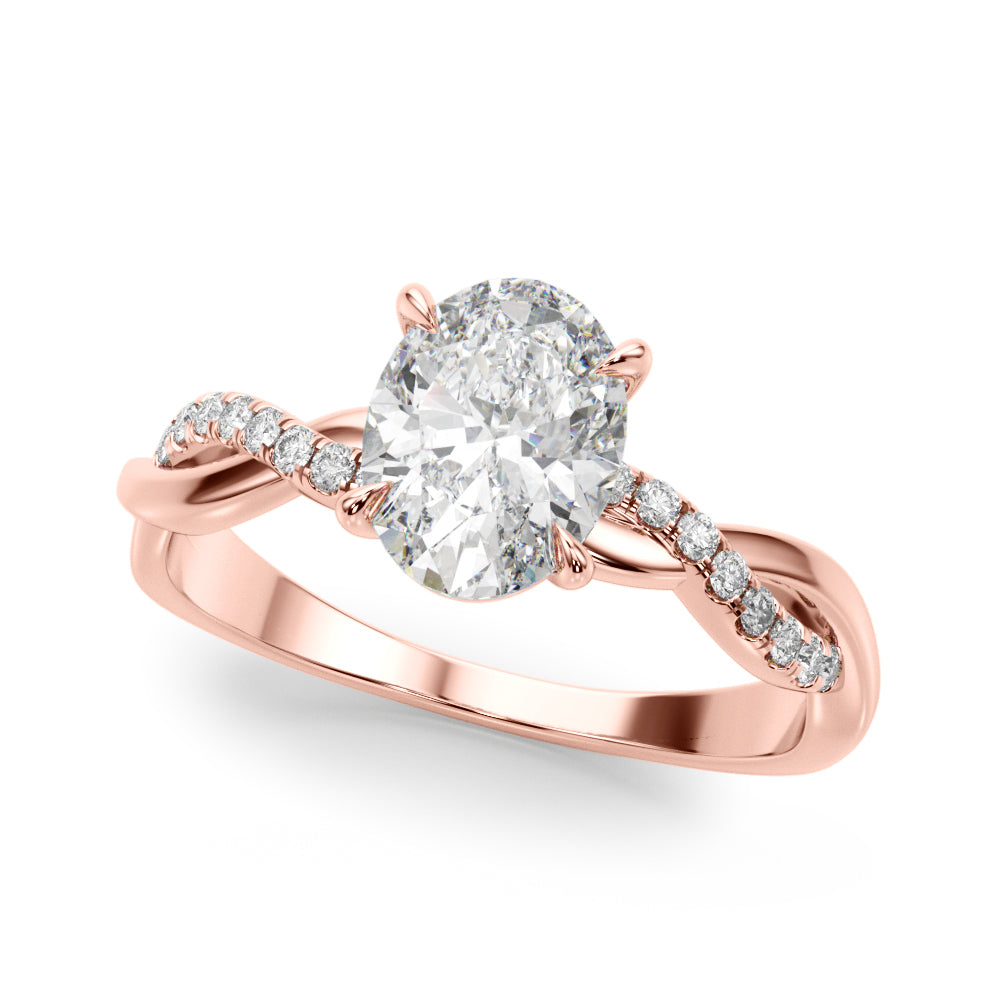 Oval Center Diamond Engagement Ring · 0.10 ct tw