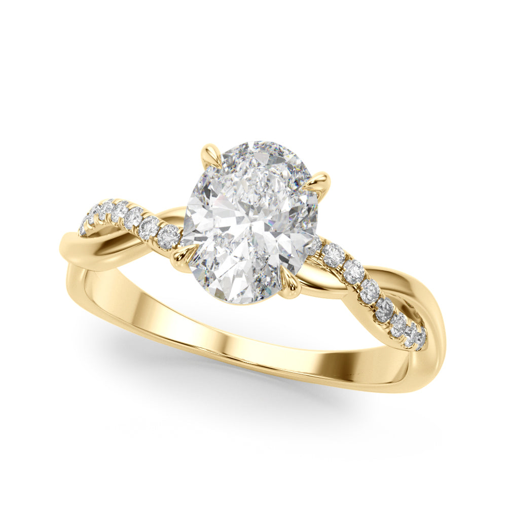 Oval Center Diamond Engagement Ring · 0.10 ct tw