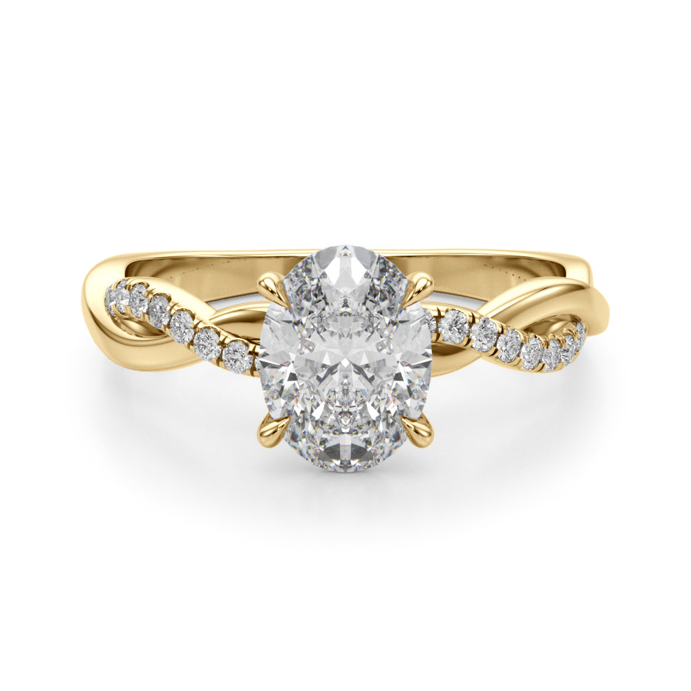 Oval Center Diamond Engagement Ring · 0.10 ct tw