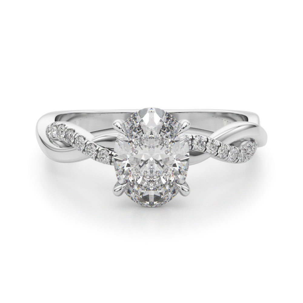 Oval Center Diamond Engagement Ring · 0.10 ct tw