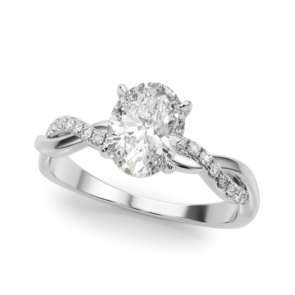 Oval Center Diamond Engagement Ring · 0.10 ct tw