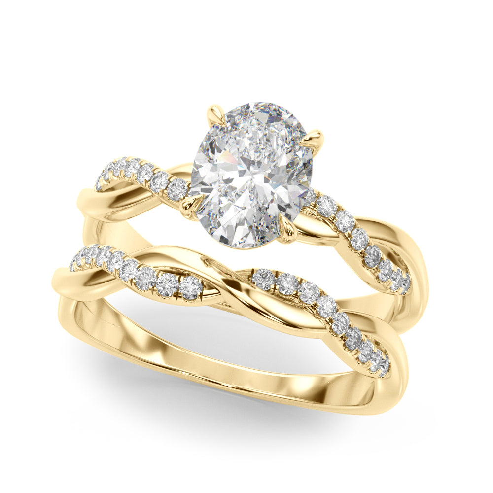 Oval Center Diamond Engagement Ring · 0.10 ct tw