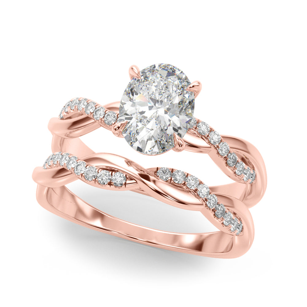 Oval Center Diamond Engagement Ring · 0.10 ct tw