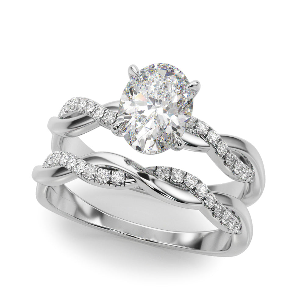 Oval Center Diamond Engagement Ring · 0.10 ct tw
