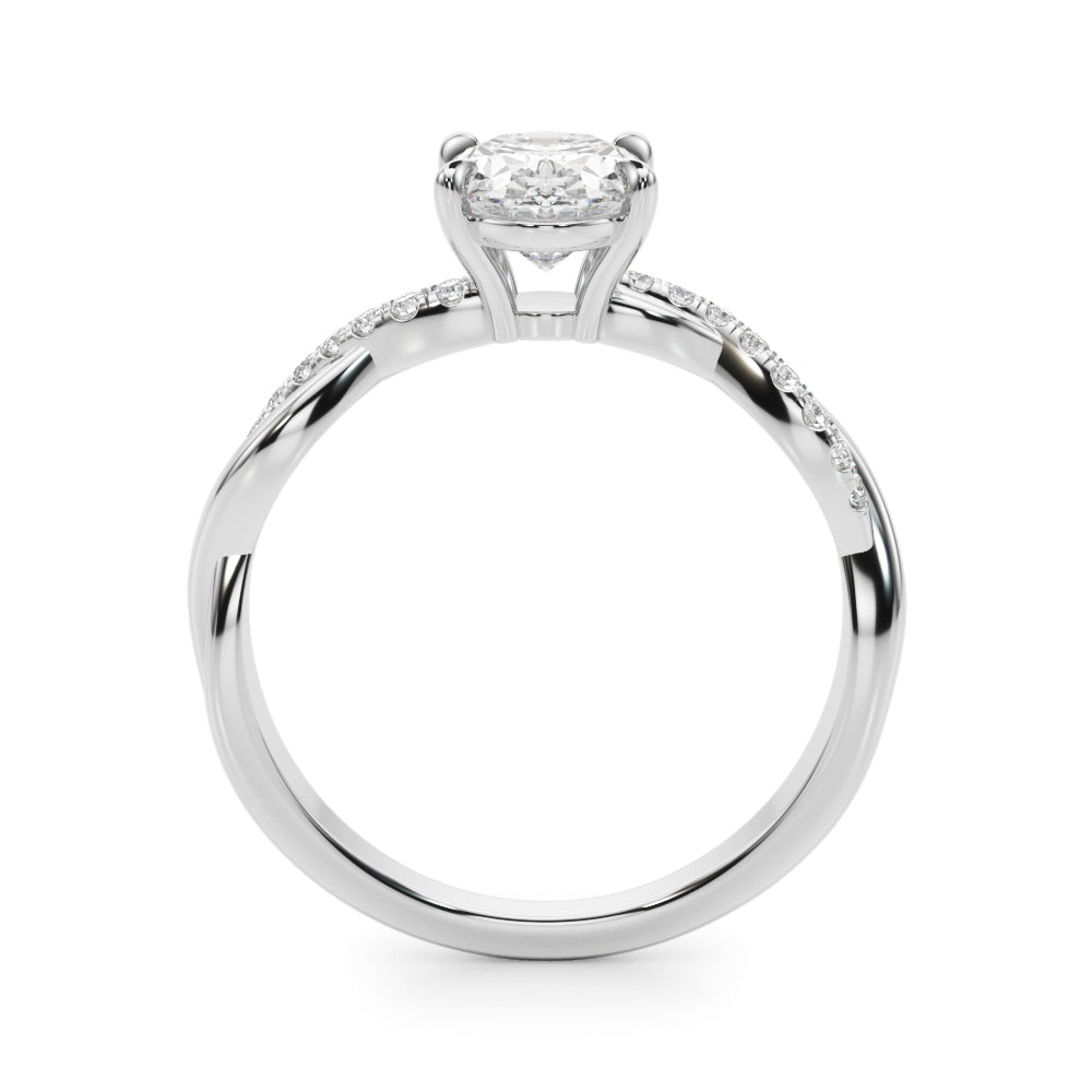 Oval Center Diamond Engagement Ring · 0.10 ct tw