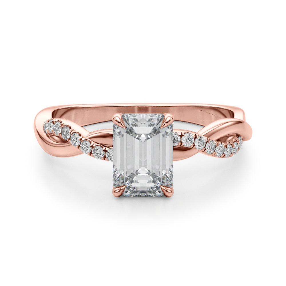 Emerald Cut Center Diamond Engagement Ring · 0.40 ct tw
