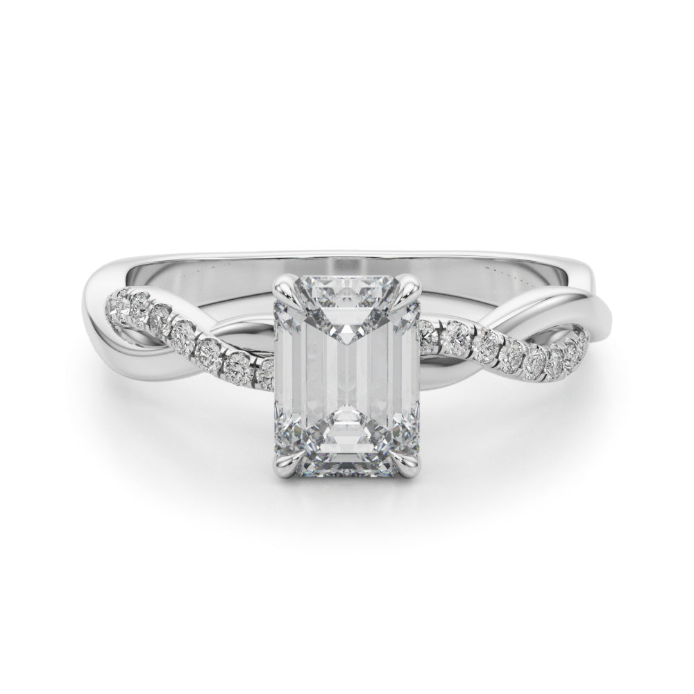 Emerald Cut Center Diamond Engagement Ring · 0.10 ct tw