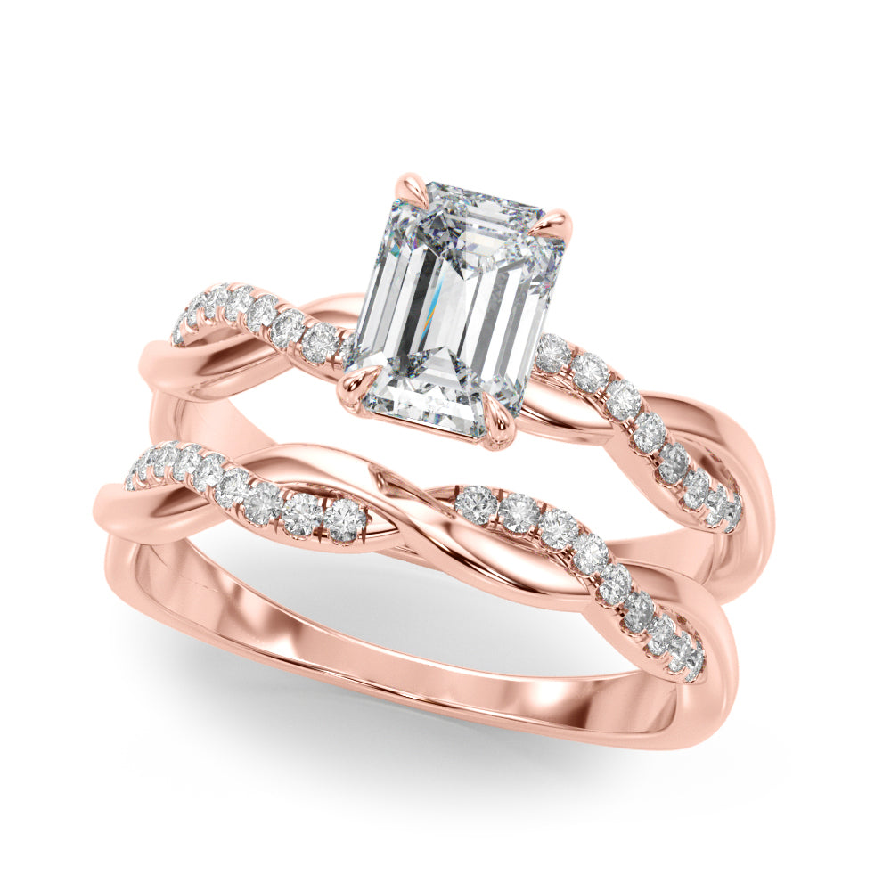 Emerald Cut Center Diamond Engagement Ring · 0.10 ct tw