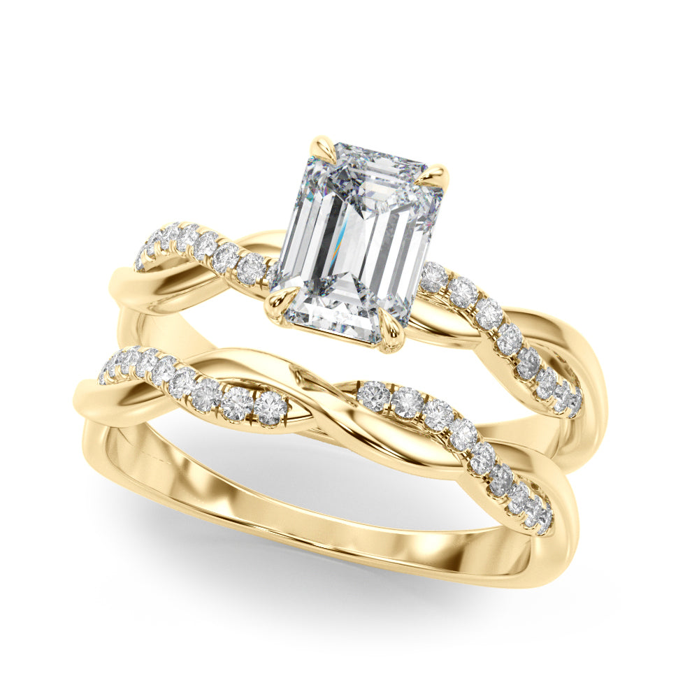Emerald Cut Center Diamond Engagement Ring · 0.10 ct tw