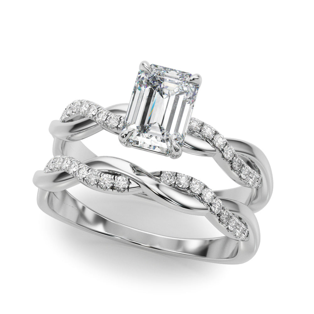 Emerald Cut Center Diamond Engagement Ring · 0.10 ct tw