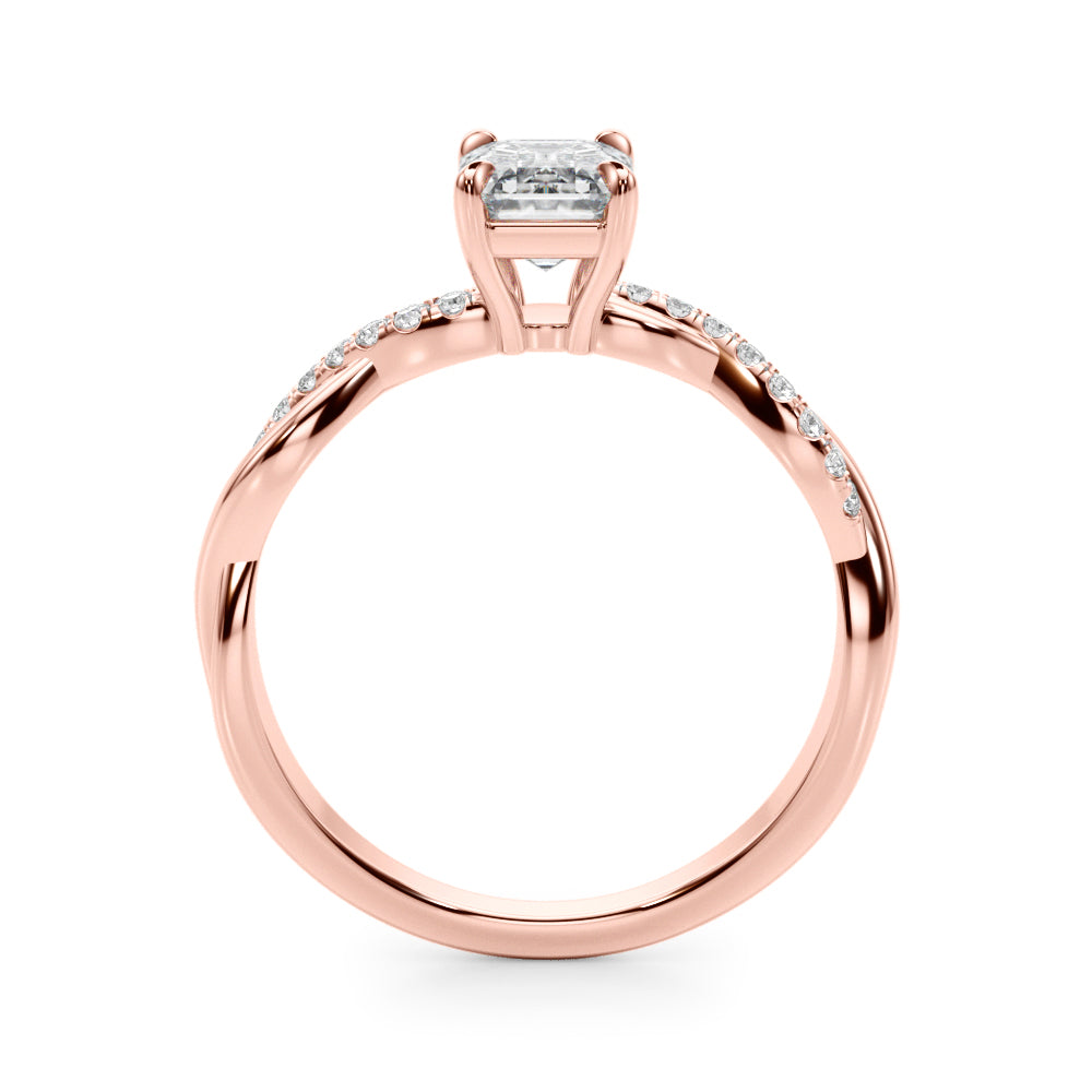 Emerald Cut Center Diamond Engagement Ring · 0.10 ct tw