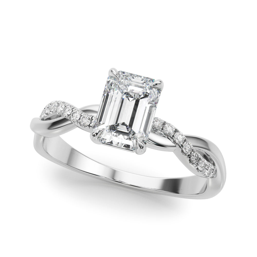 Emerald Cut Center Diamond Engagement Ring · 0.10 ct tw