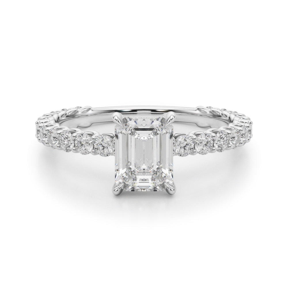 Emerald Diamond Engagement Ring · 0.66 ct tw