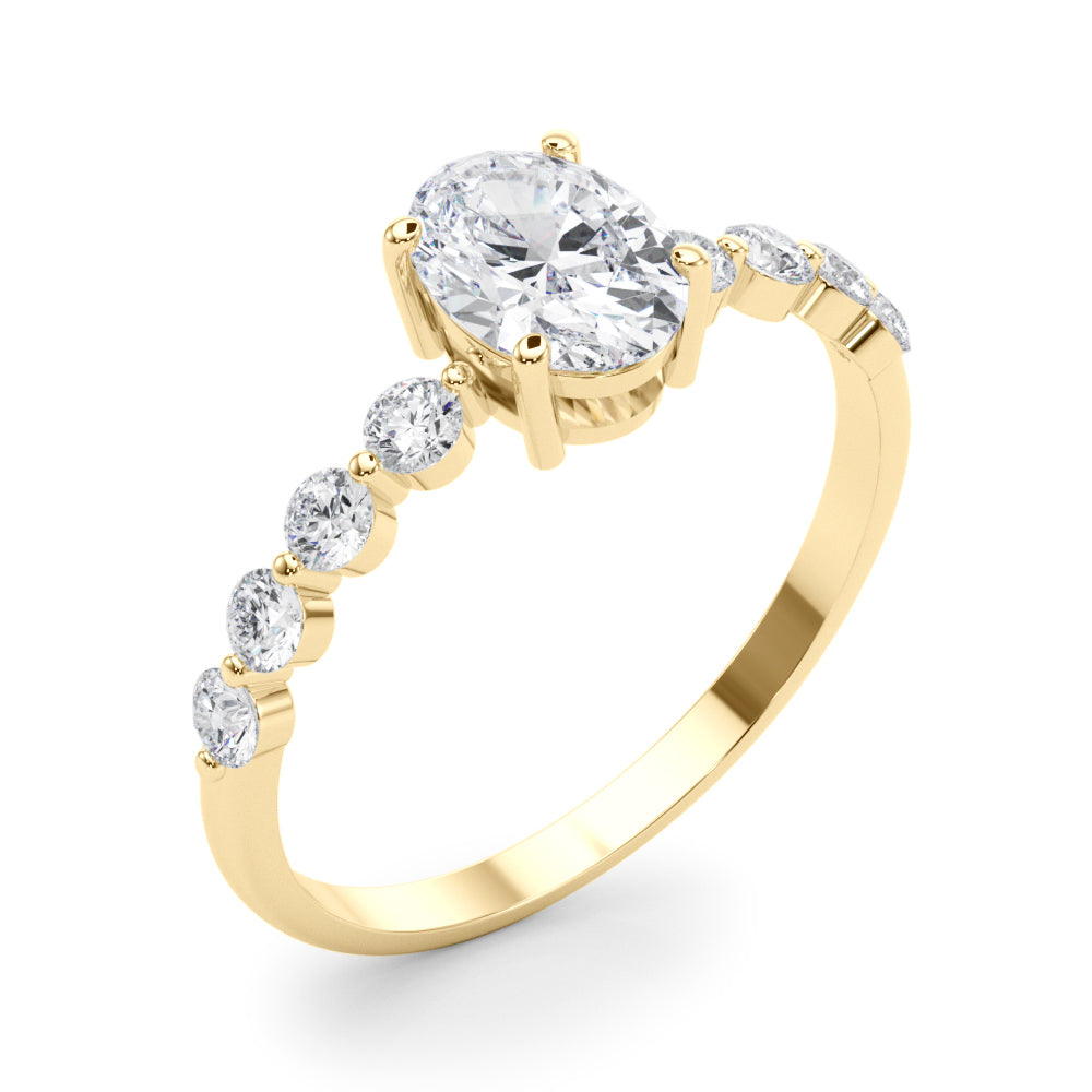 Oval Single Row Shared Prong Diamond Engagement Ring · 0.57 ct tw