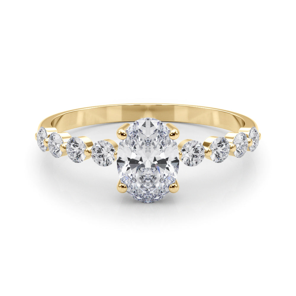 Oval Single Row Shared Prong Diamond Engagement Ring · 0.57 ct tw