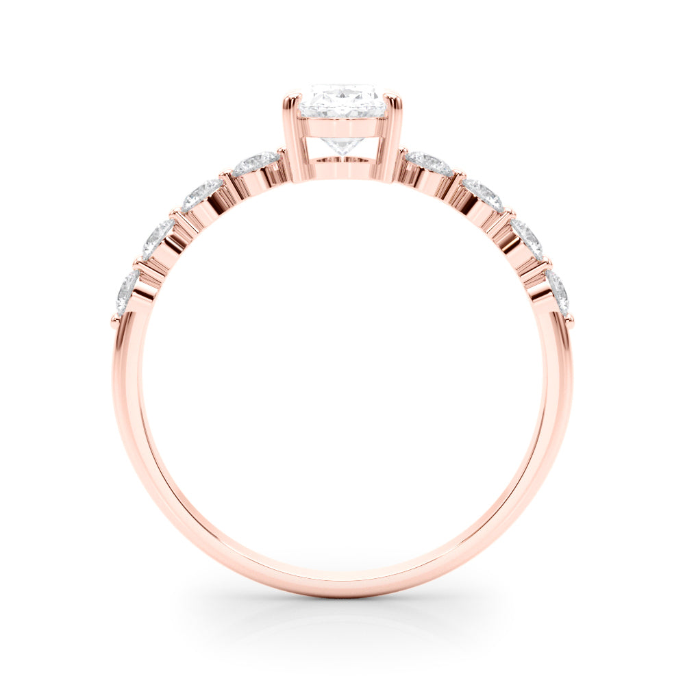 Oval Single Row Shared Prong Diamond Engagement Ring · 0.57 ct tw