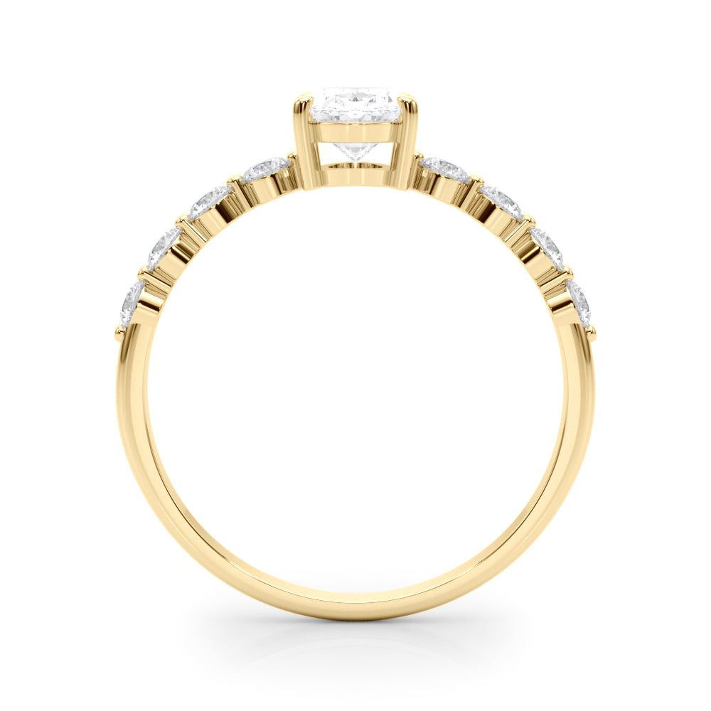 Oval Single Row Shared Prong Diamond Engagement Ring · 0.57 ct tw