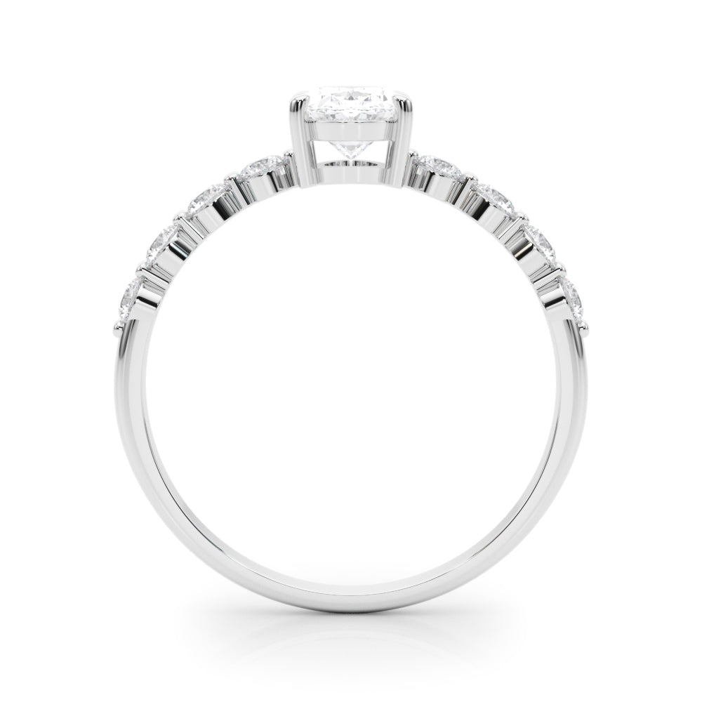 Oval Single Row Shared Prong Diamond Engagement Ring · 0.57 ct tw