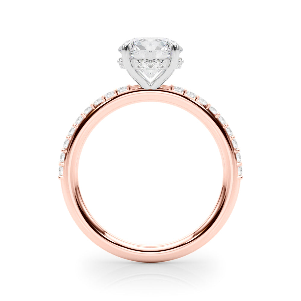Round Hidden Halo Single Row Diamond Engagement Ring · 2.06 ct tw