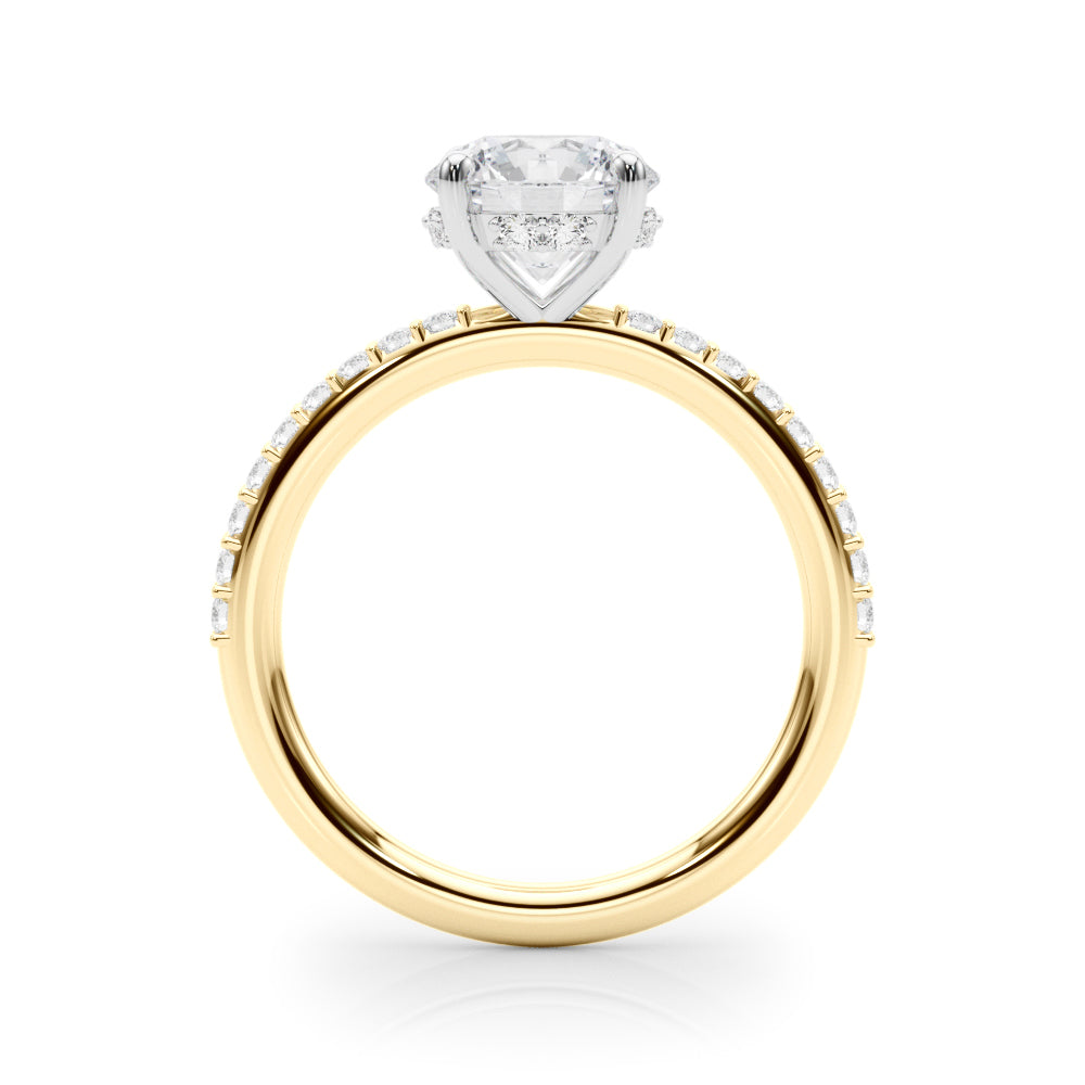 Round Hidden Halo Single Row Diamond Engagement Ring · 2.06 ct tw