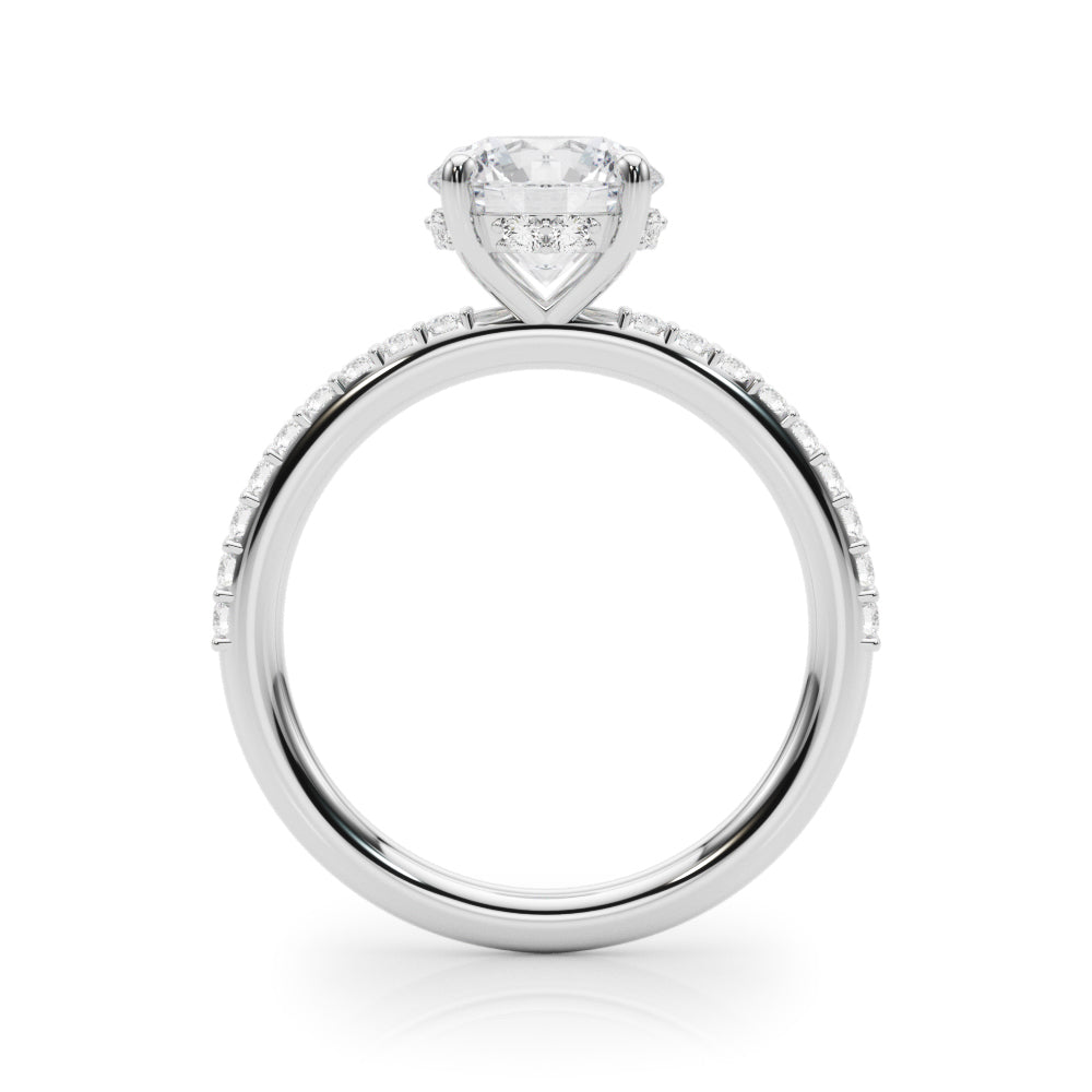 Round Hidden Halo Single Row Diamond Engagement Ring · 2.06 ct tw
