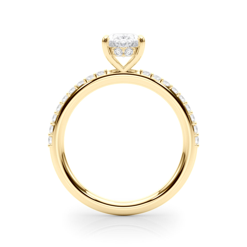 Oval Hidden Halo Single Row Diamond Engagement Ring · 0.89 ct tw