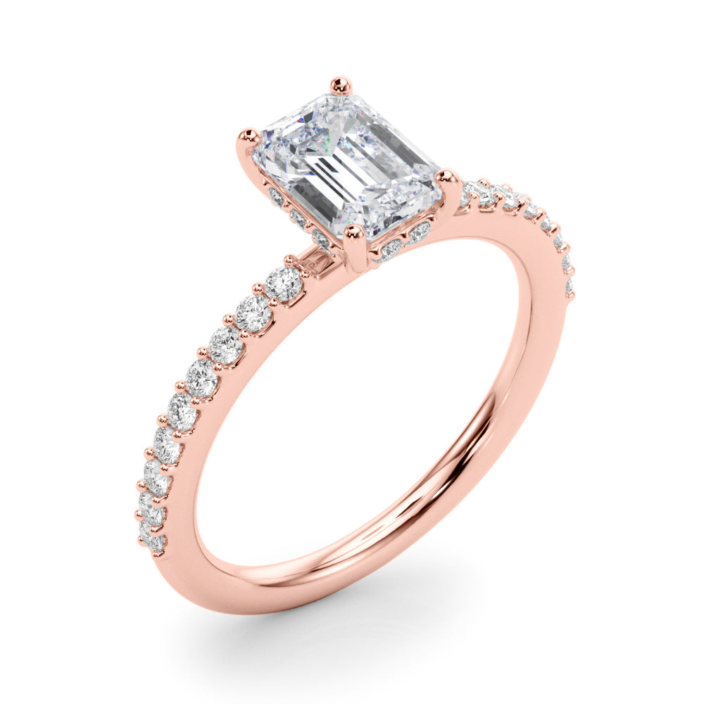 Emerald Hidden Halo Cut Single Diamond Engagement Ring · 2.33 ct tw