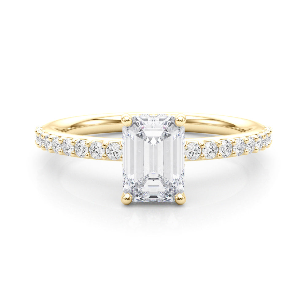 Emerald Hidden Halo Cut Single Diamond Engagement Ring · 2.33 ct tw