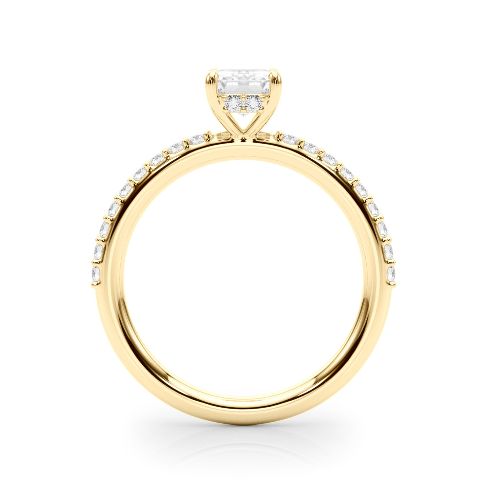 Emerald Hidden Halo Cut Single Diamond Engagement Ring · 2.33 ct tw