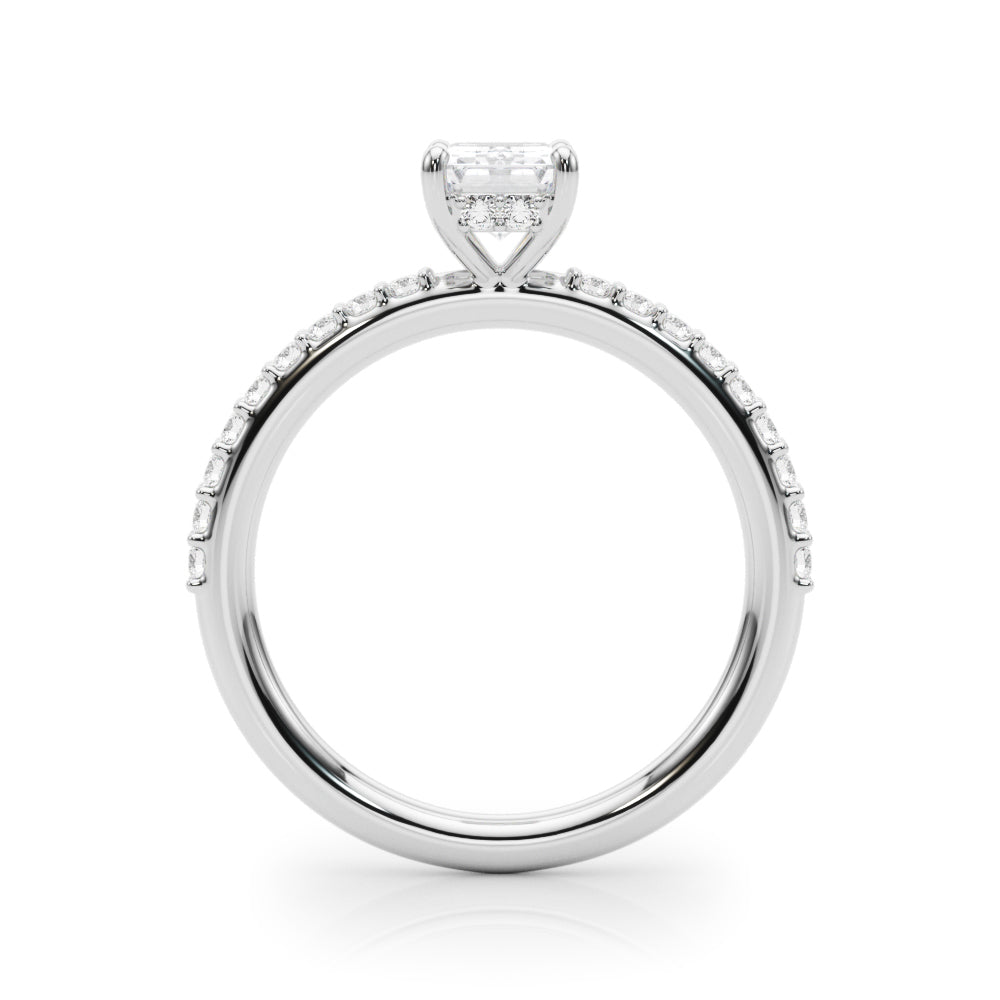 Emerald Hidden Halo Cut Single Diamond Engagement Ring · 2.35 ct tw