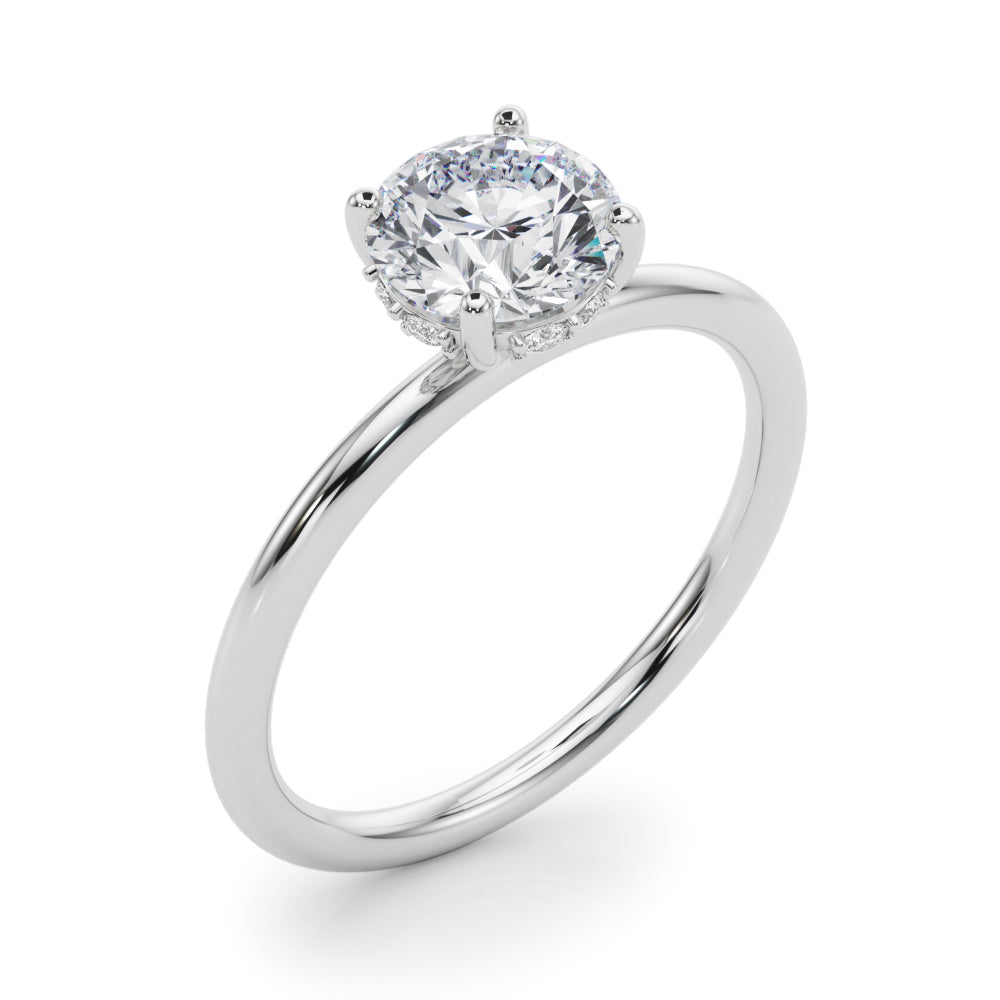Round Hidden Halo Diamond Engagement Ring · 1.83 ct tw