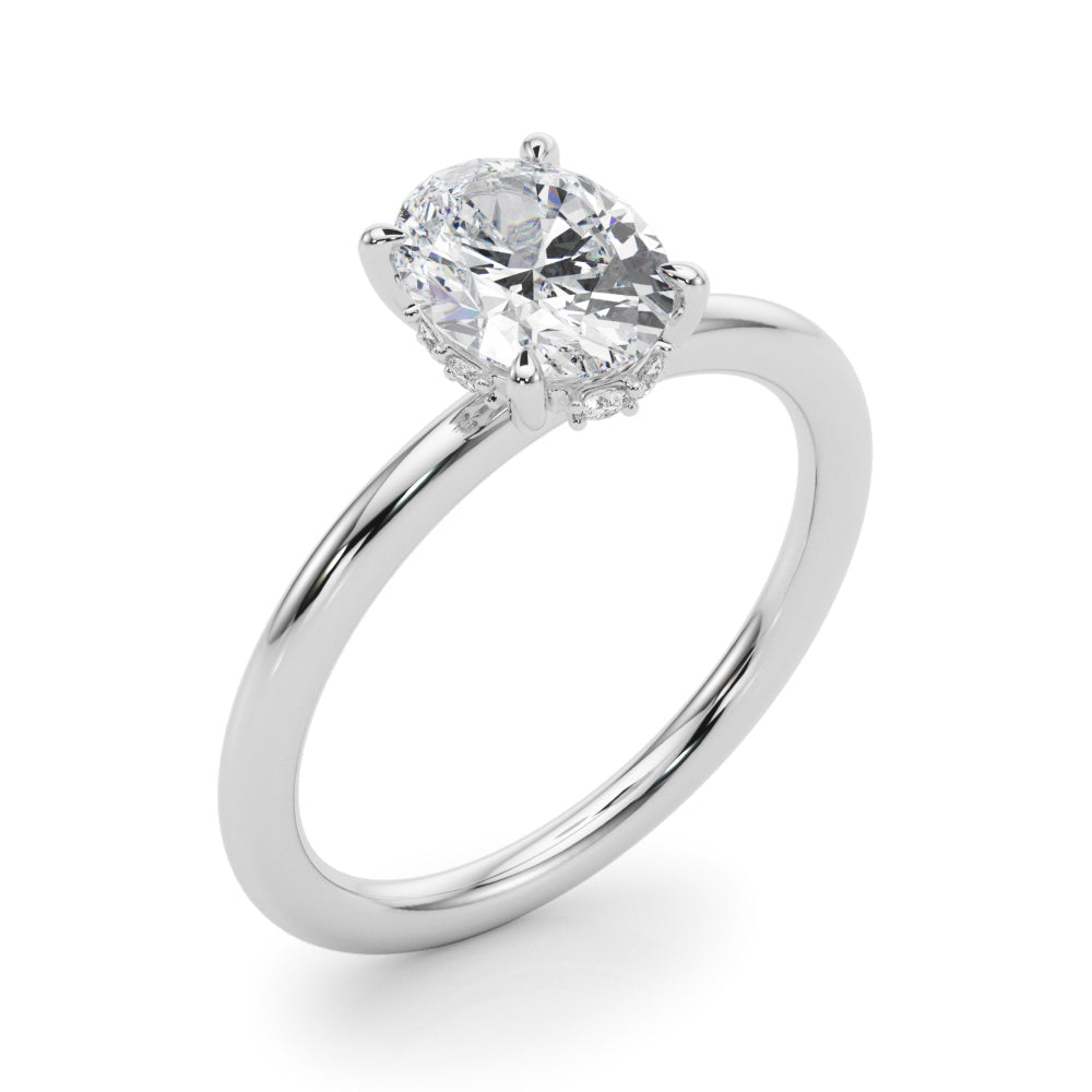 Oval Hidden Halo Diamond Engagement Ring · 0.66 ct tw