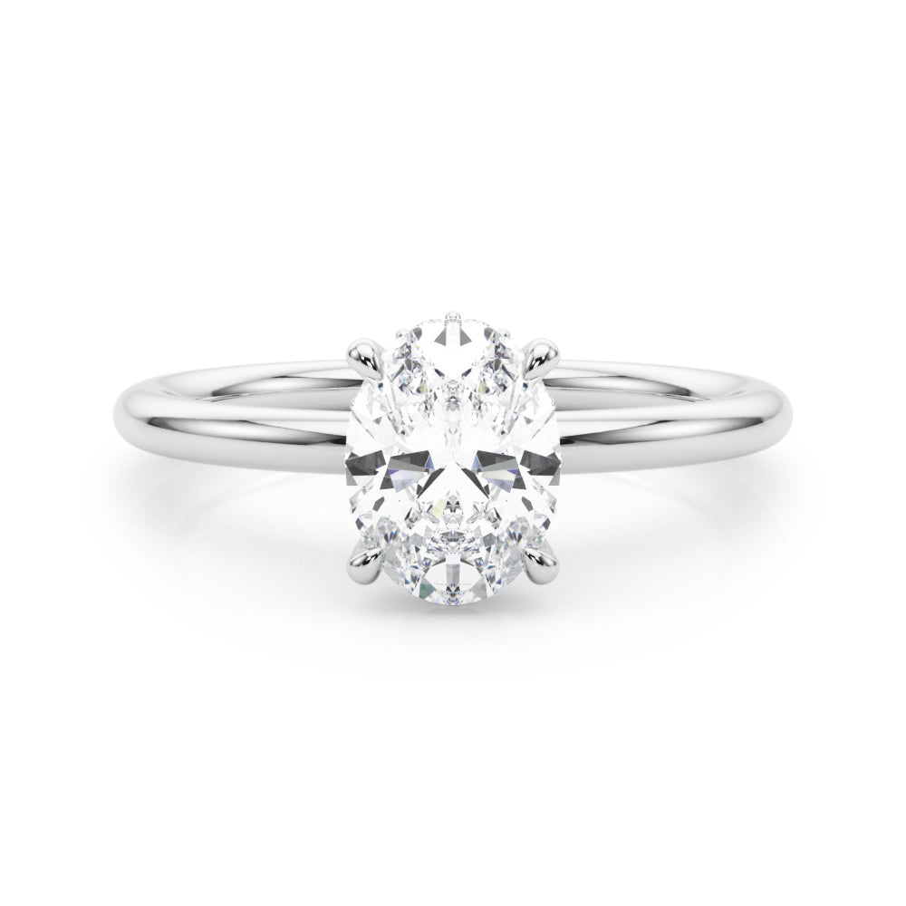 Oval Hidden Halo Diamond Engagement Ring · 0.66 ct tw
