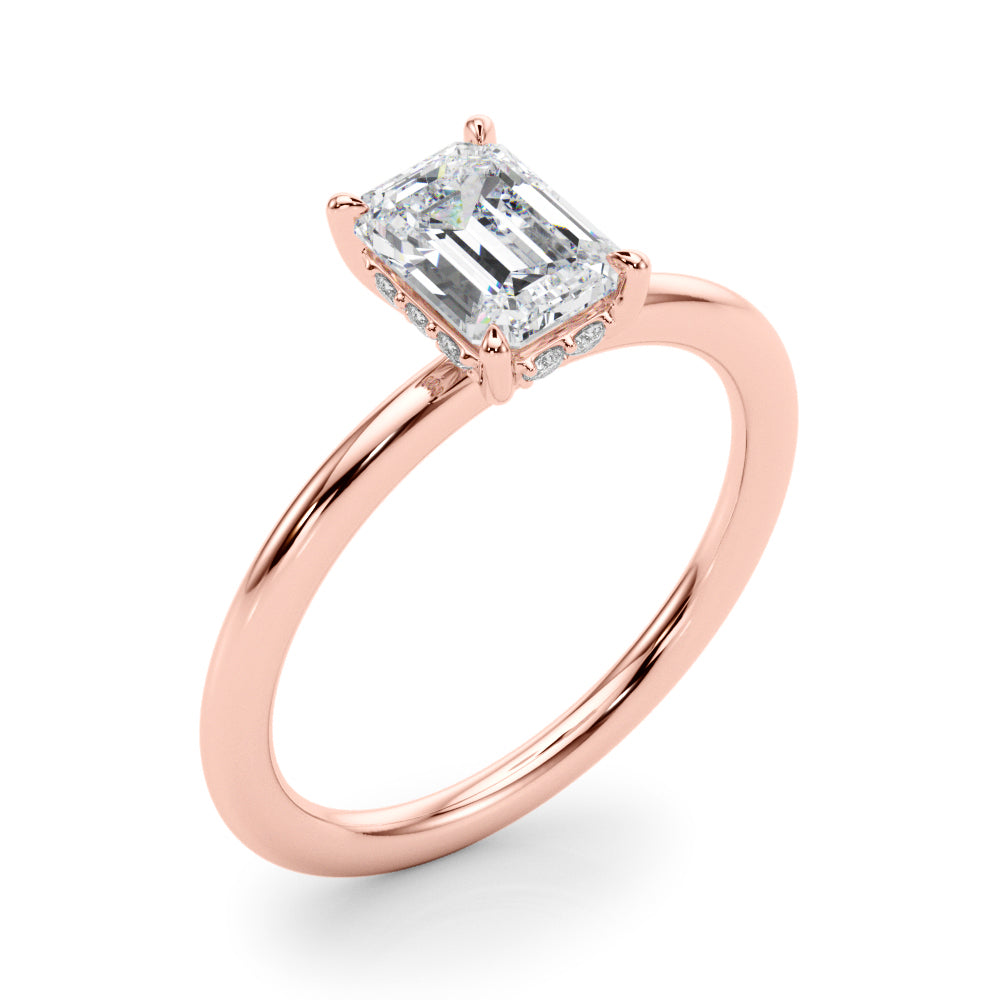 Emerald Hidden Halo Cut Diamond Engagement Ring · 1.60 ct tw