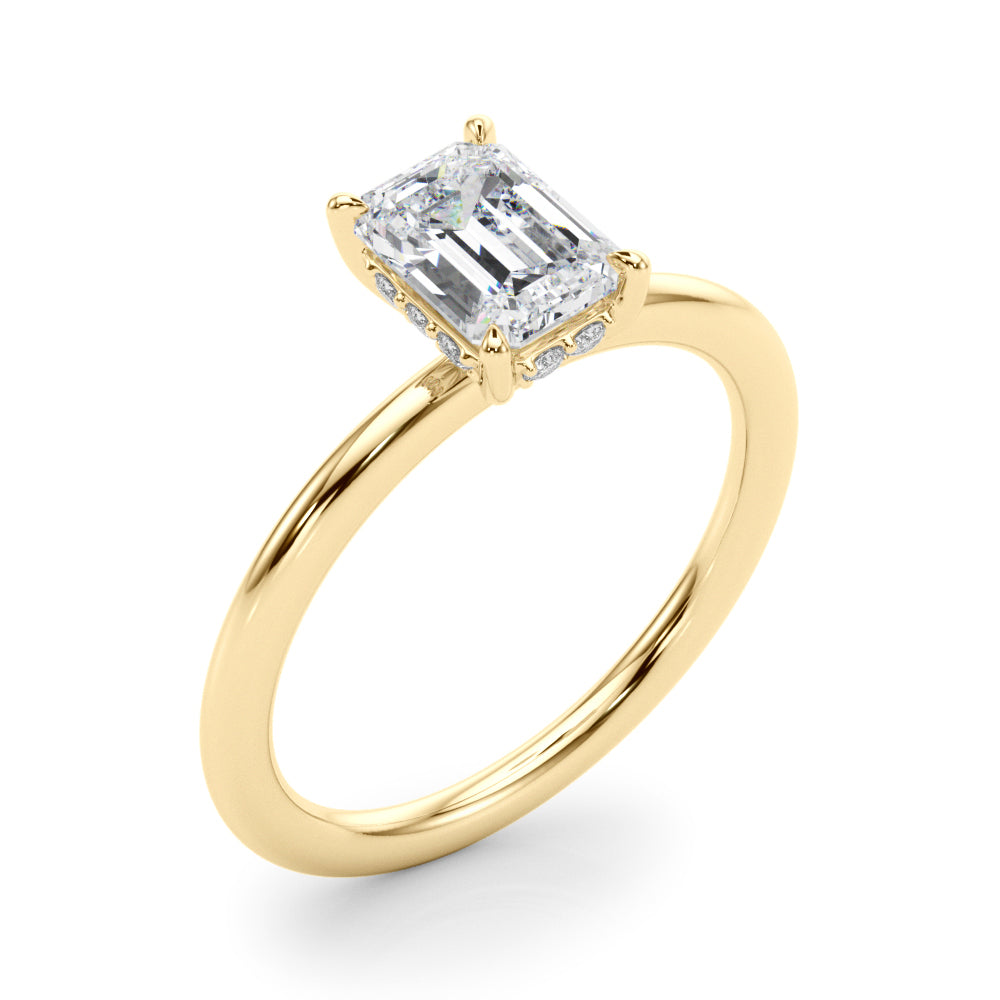 Emerald Hidden Halo Cut Diamond Engagement Ring · 2.12 ct tw