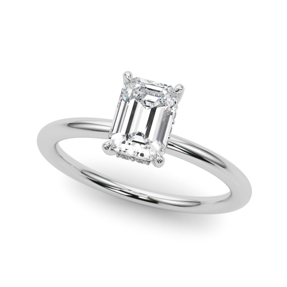 Emerald Hidden Halo Cut Diamond Engagement Ring · 2.14 ct tw